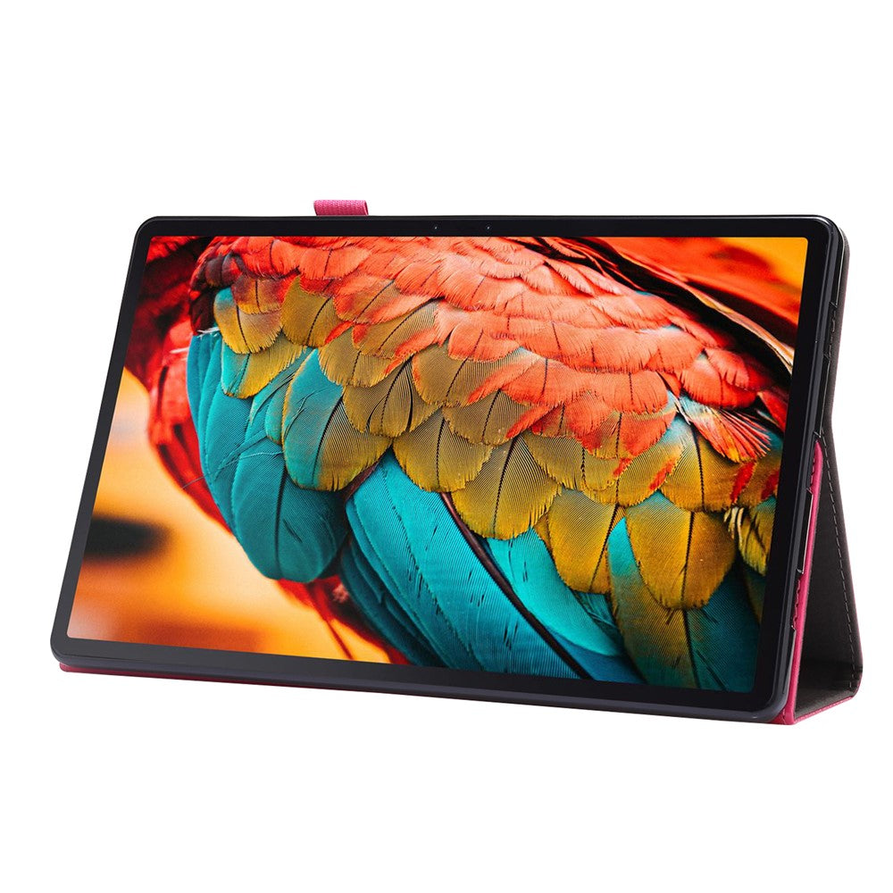 Crazy Horse Texture Two-Fold Design Leather Case for Lenovo Tab P11 / P11 5G 11-inch TB-J606F / J606X - Rose