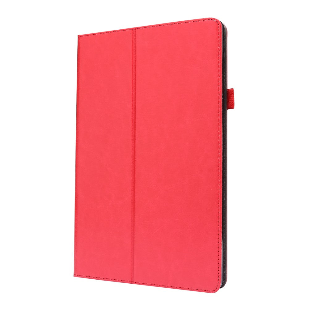 Crazy Horse Texture Two-Fold Design Leather Case for Lenovo Tab P11 / P11 5G 11-inch TB-J606F / J606X - Red