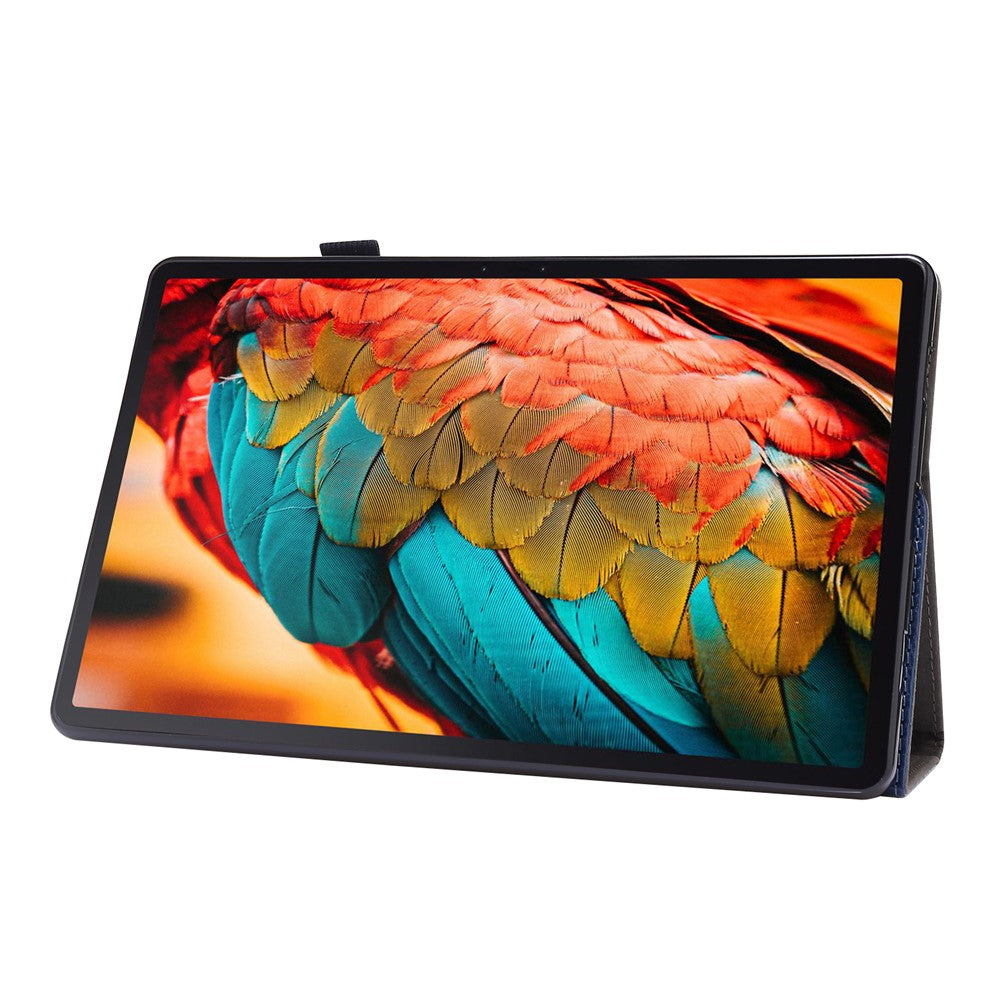 Crazy Horse Texture Two-Fold Design Leather Case for Lenovo Tab P11 / P11 5G 11-inch TB-J606F / J606X - Blue