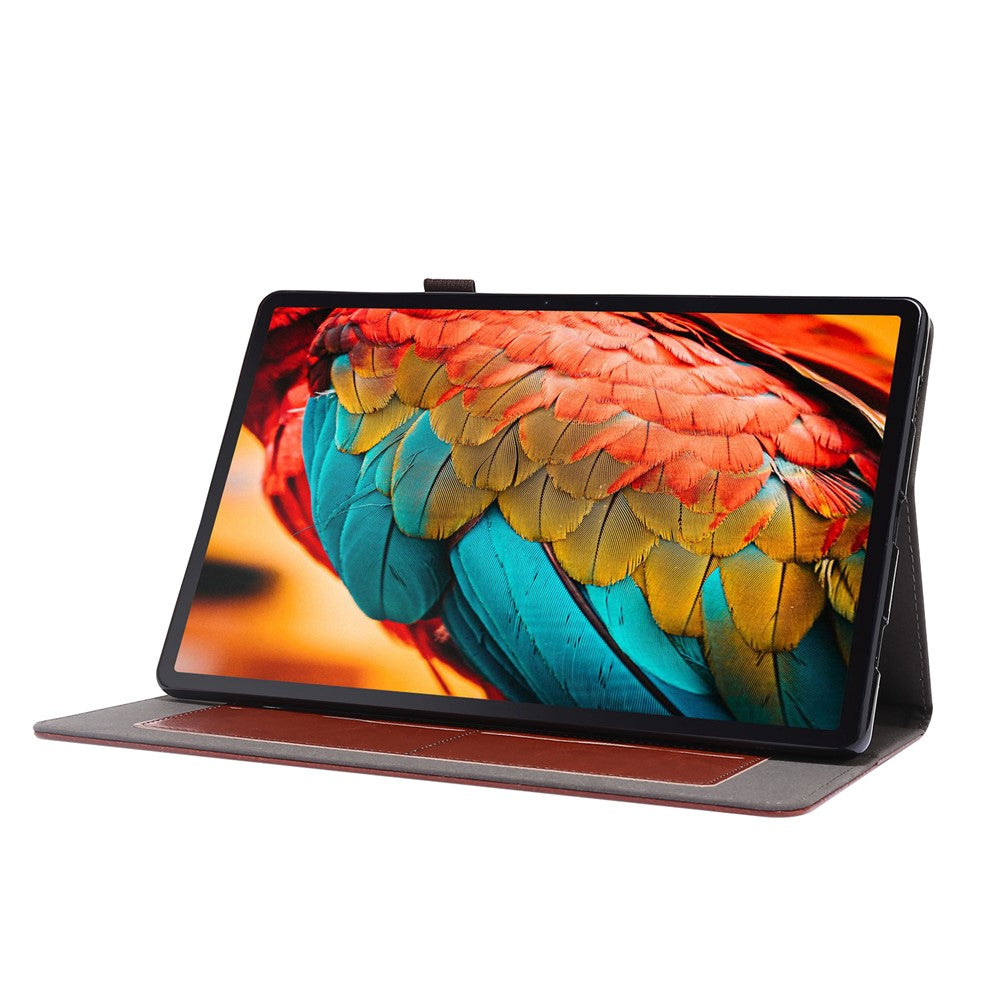 Crazy Horse Texture Two-Fold Design Leather Case for Lenovo Tab P11 / P11 5G 11-inch TB-J606F / J606X - Brown