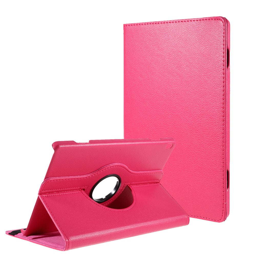 360 Degrees Rotating Stand Leather Case for Lenovo Tab M10 - Rose