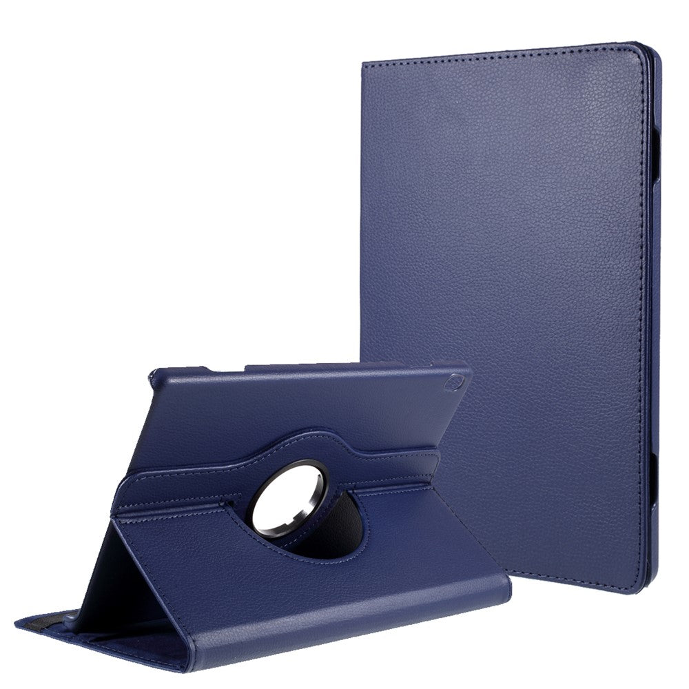 360 Degrees Rotating Stand Leather Case for Lenovo Tab M10 - Dark Blue