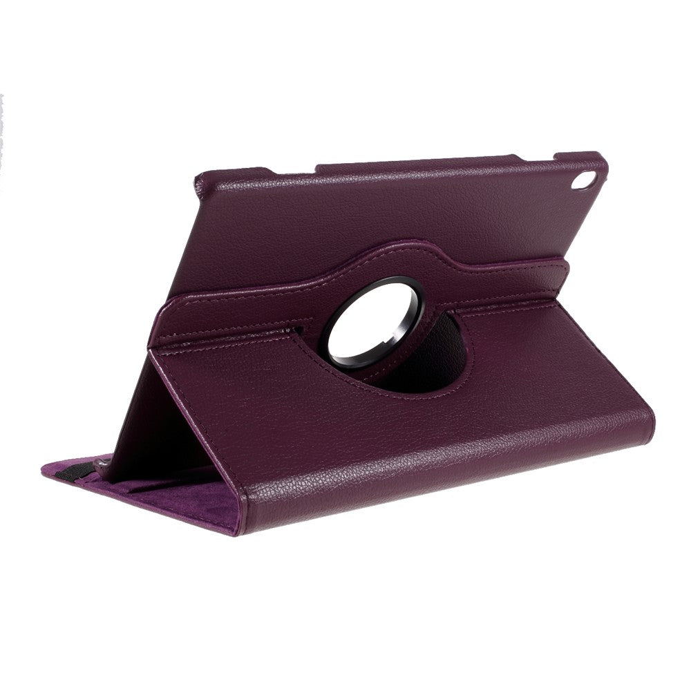 360 Degrees Rotating Stand Leather Case for Lenovo Tab M10 - Purple