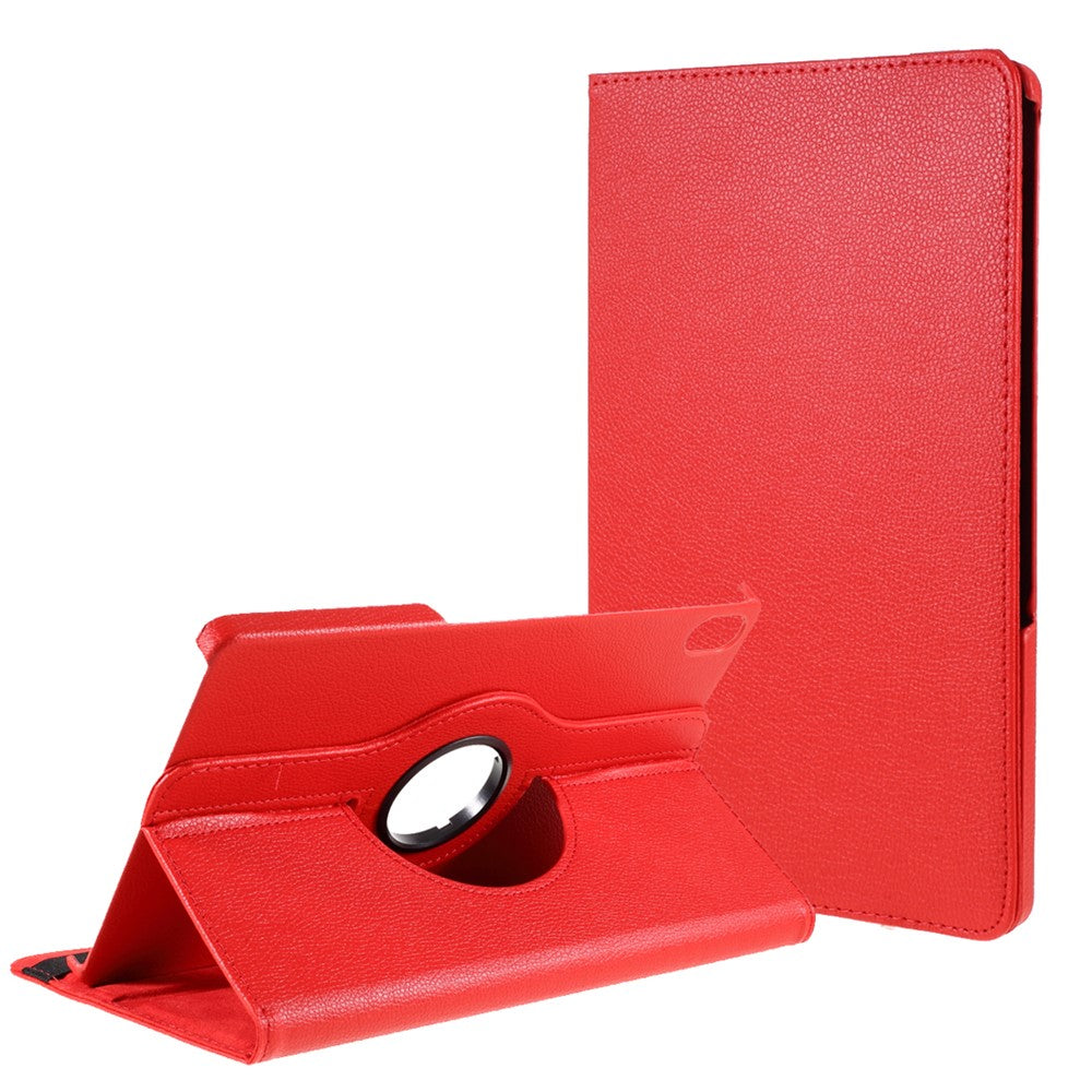 360 Degrees Rotating Stand Leather Case for Lenovo Tab P11 / P11 5G 11 inch TB-J606F / J606X - Red