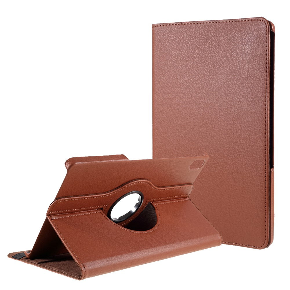 360 Degrees Rotating Stand Leather Case for Lenovo Tab P11 / P11 5G 11 inch TB-J606F / J606X - Brown