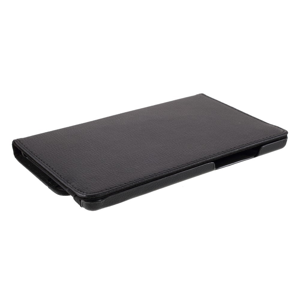 Leather Case with Rotating Stand Cover for Lenovo Tab M8 (1st Gen) HD8505/M8 (2nd Gen) HD8705 - Black