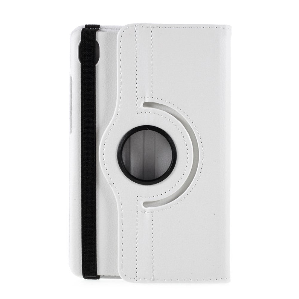 Leather Case with Rotating Stand Cover for Lenovo Tab M8 (1st Gen) HD8505/M8 (2nd Gen) HD8705 - White