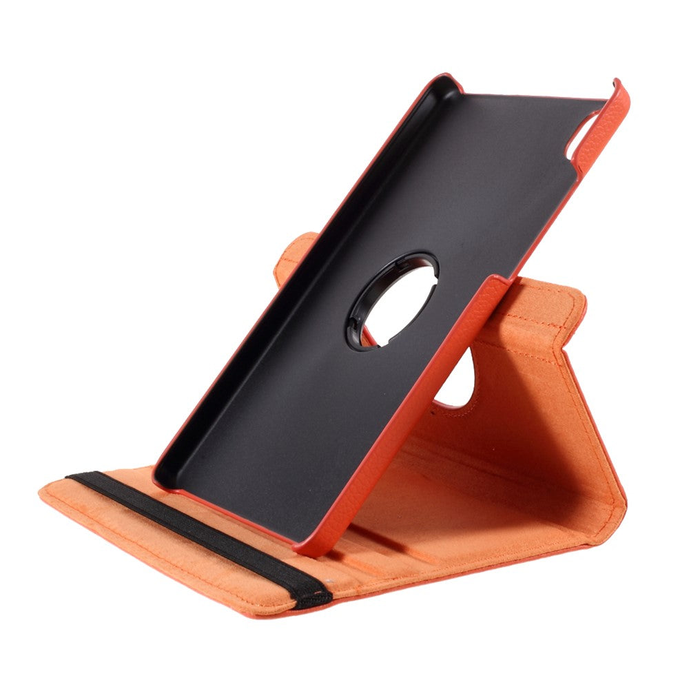 Leather Case with Rotating Stand Cover for Lenovo Tab M8 (1st Gen) HD8505/M8 (2nd Gen) HD8705 - Orange
