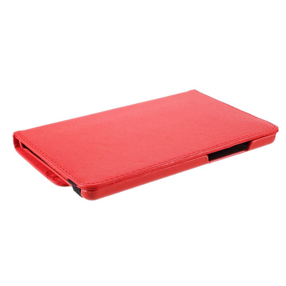Leather Case with Rotating Stand Cover for Lenovo Tab M8 (1st Gen) HD8505/M8 (2nd Gen) HD8705 - Red