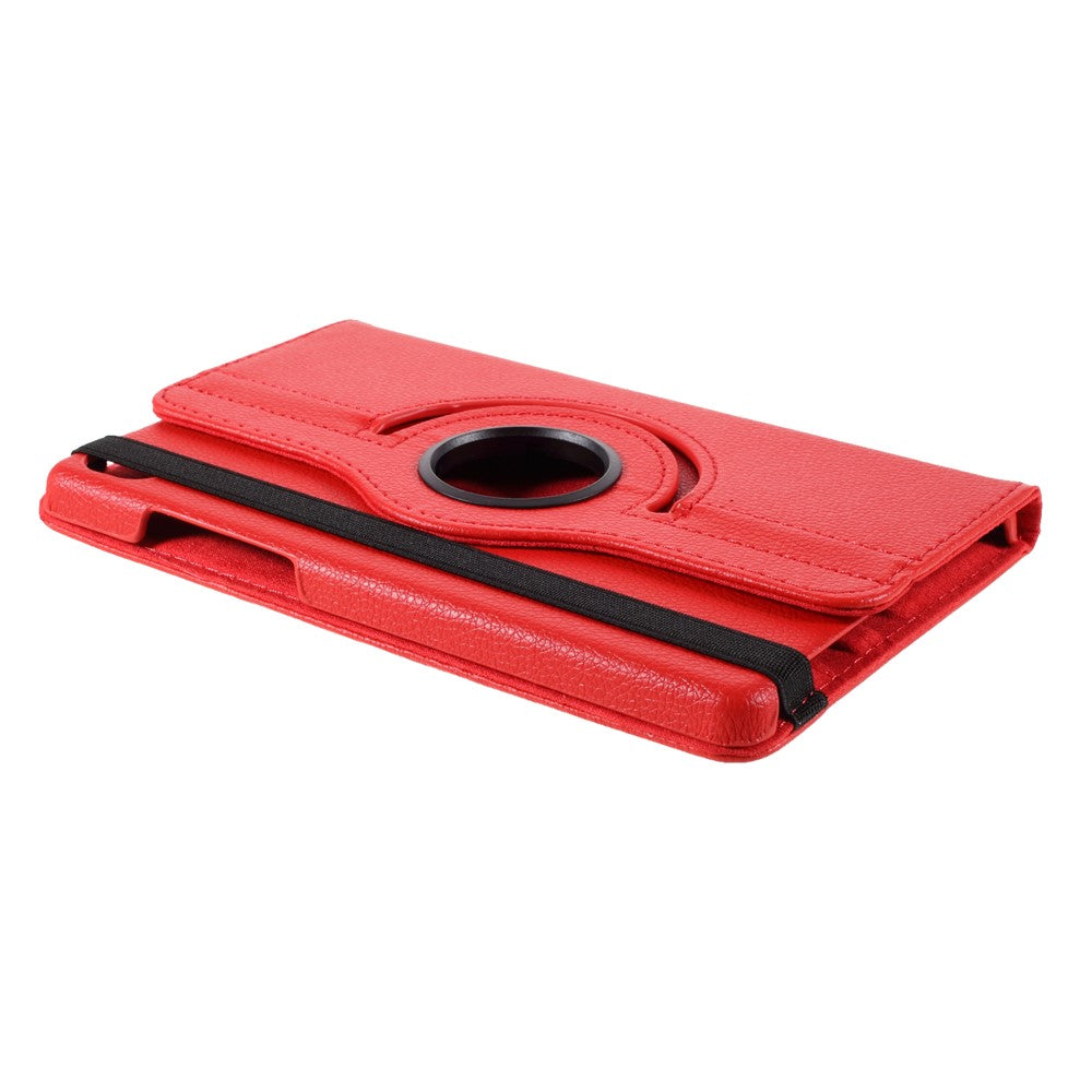 Leather Case with Rotating Stand Cover for Lenovo Tab M8 (1st Gen) HD8505/M8 (2nd Gen) HD8705 - Red