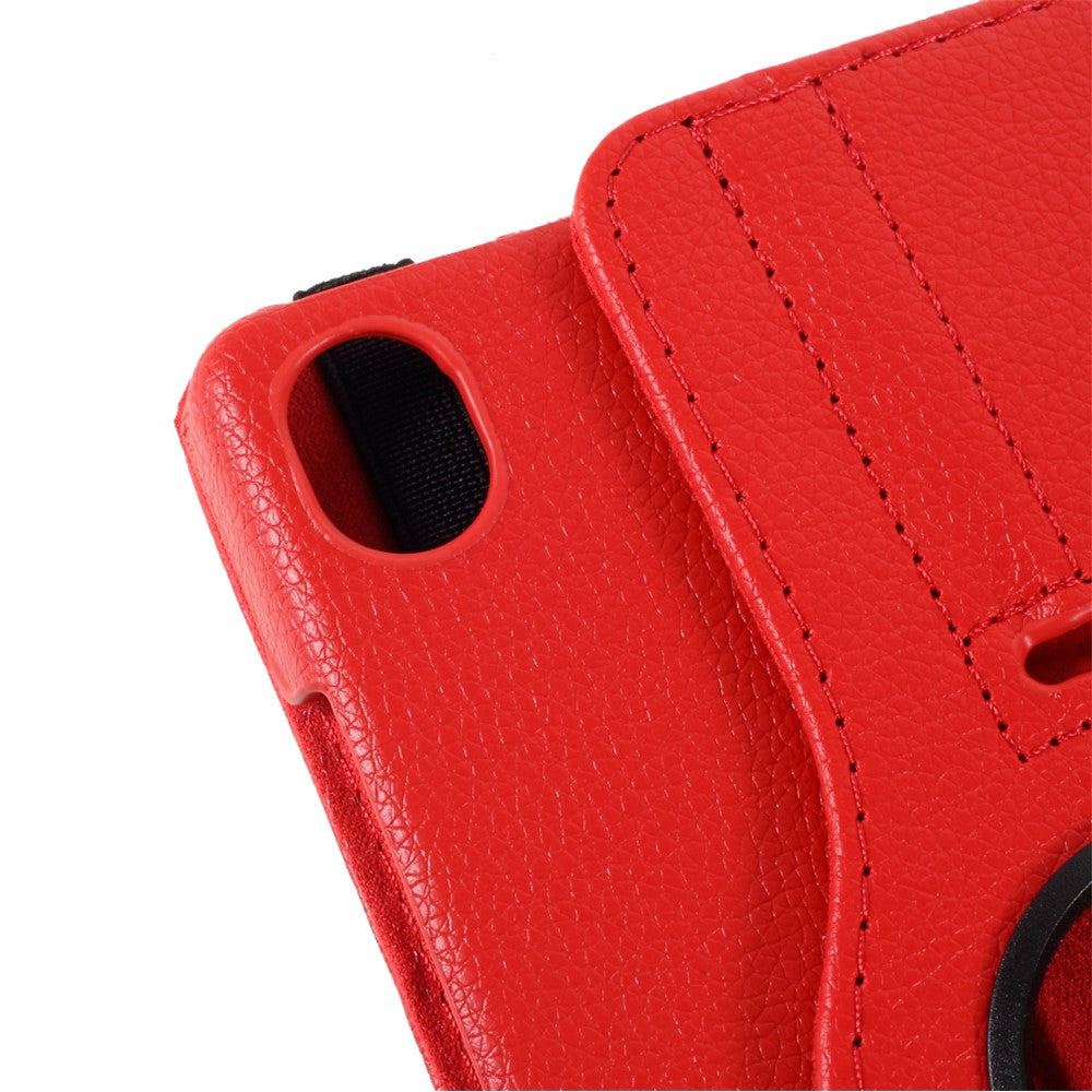 Leather Case with Rotating Stand Cover for Lenovo Tab M8 (1st Gen) HD8505/M8 (2nd Gen) HD8705 - Red