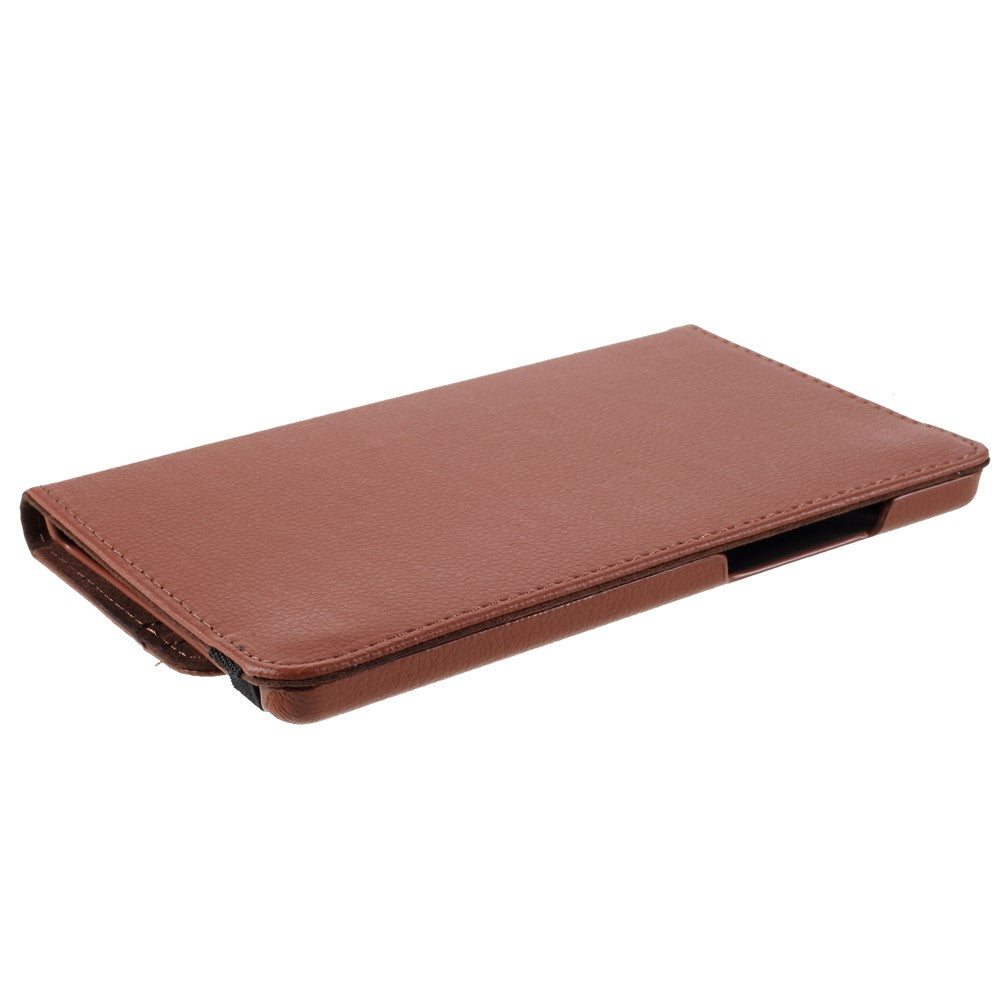 Leather Case with Rotating Stand Cover for Lenovo Tab M8 (1st Gen) HD8505/M8 (2nd Gen) HD8705 - Brown