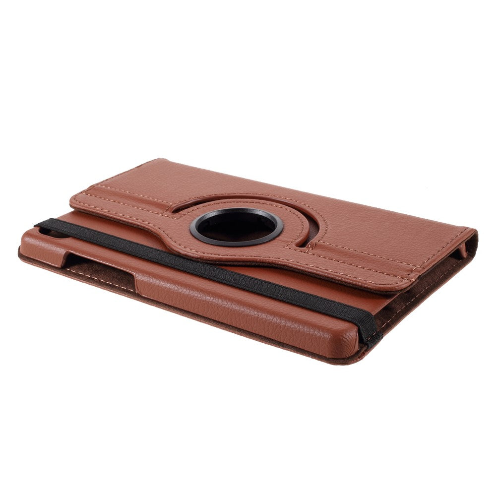 Leather Case with Rotating Stand Cover for Lenovo Tab M8 (1st Gen) HD8505/M8 (2nd Gen) HD8705 - Brown