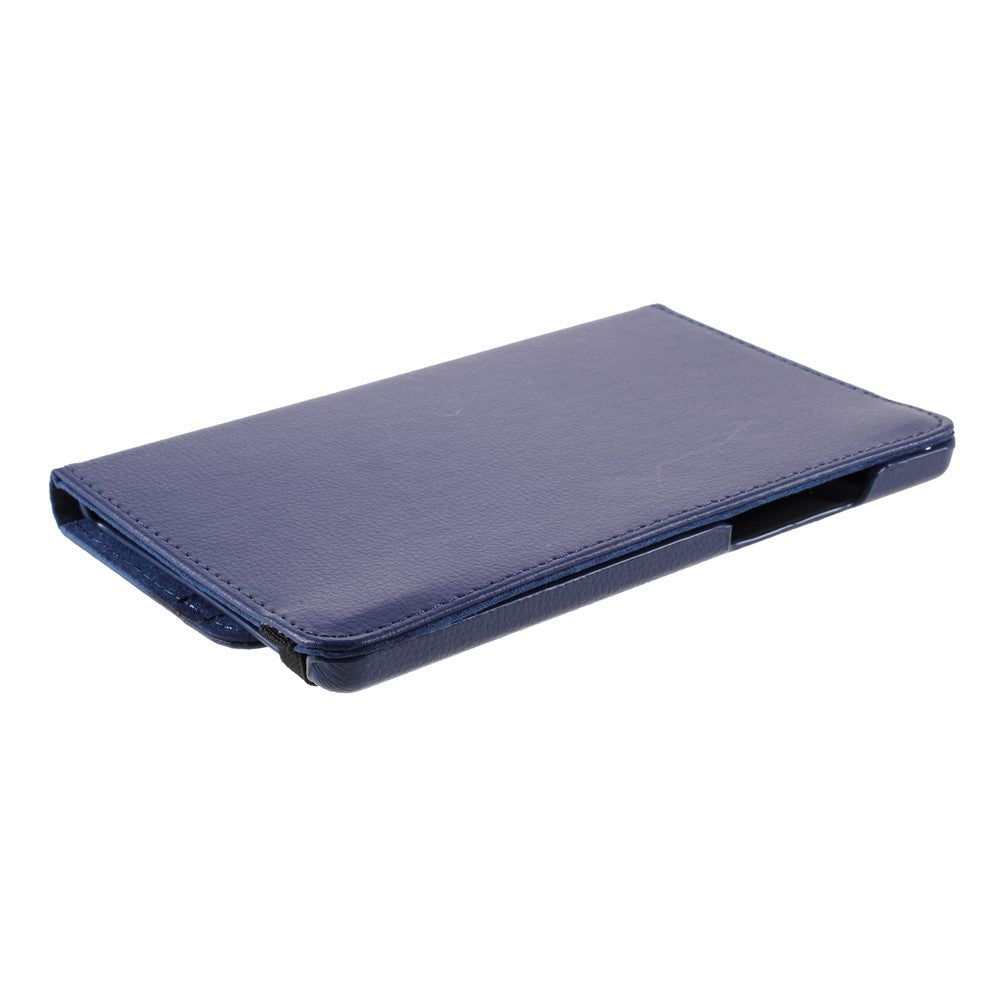 Leather Case with Rotating Stand Cover for Lenovo Tab M8 (1st Gen) HD8505/M8 (2nd Gen) HD8705 - Dark Blue