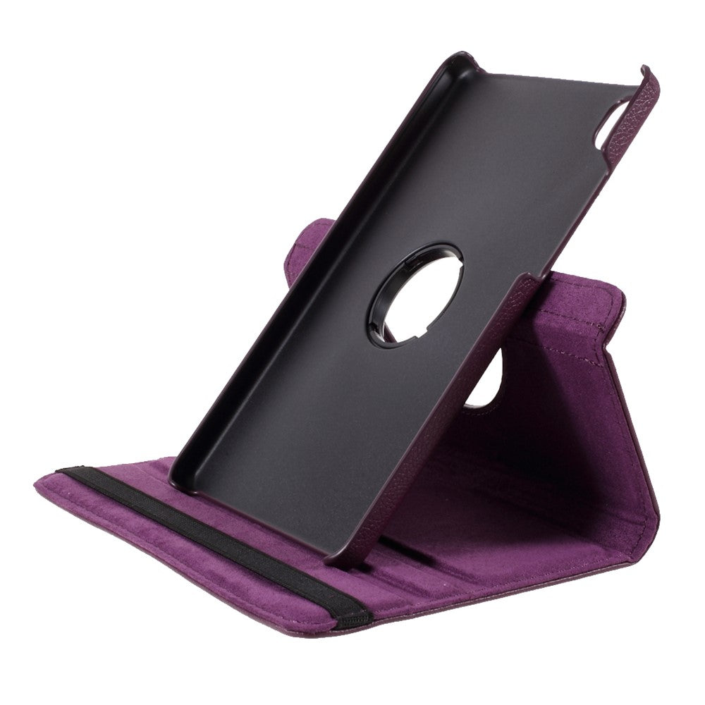 Leather Case with Rotating Stand Cover for Lenovo Tab M8 (1st Gen) HD8505/M8 (2nd Gen) HD8705 - Purple