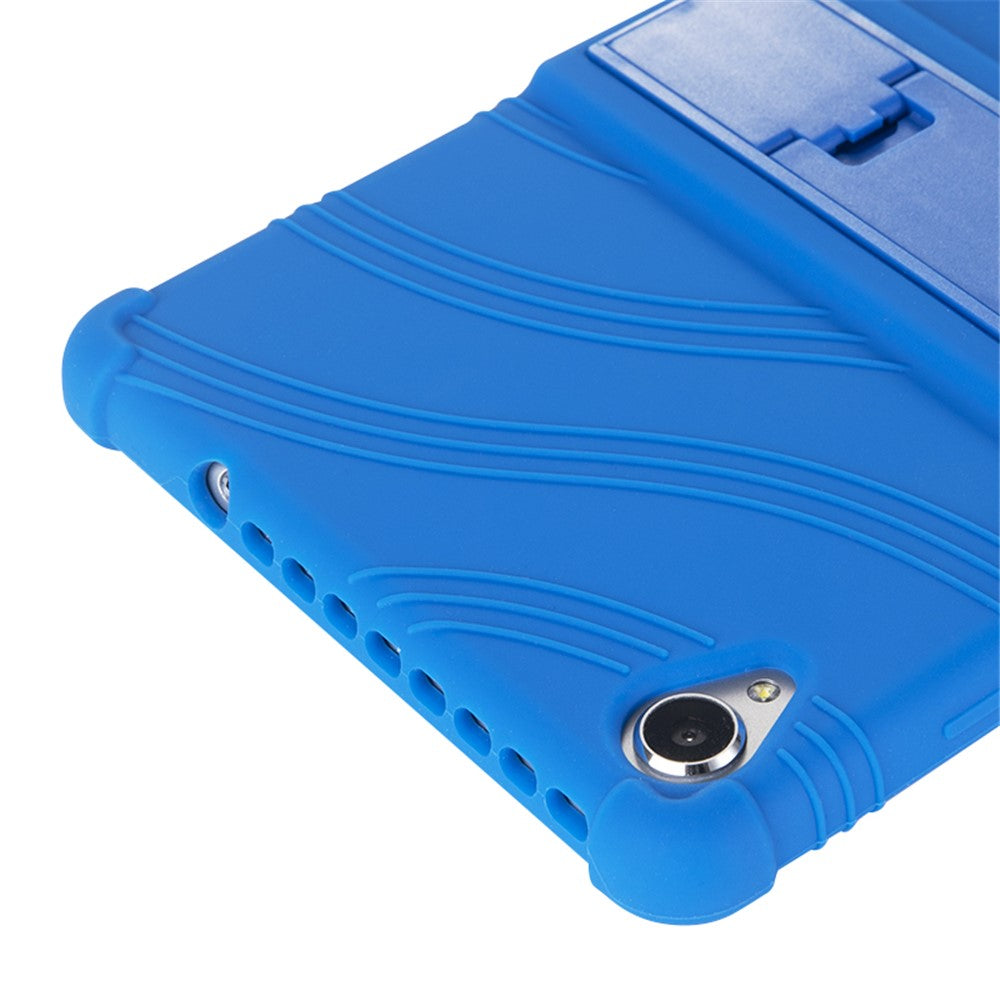 Slide-Out Kickstand Design Soft Silicone Tablet Cover Case for Lenovo Tab M8 8705/8505 - Blue