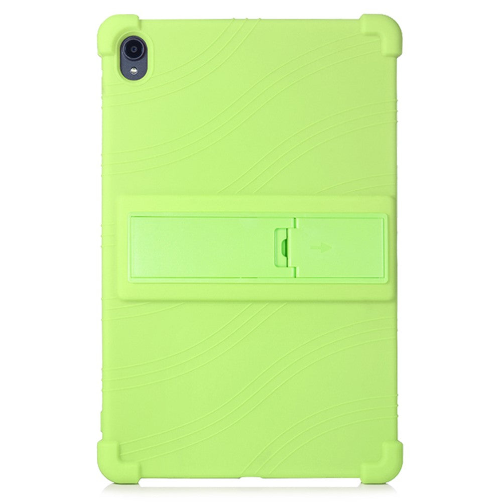 Slide-Out Kickstand Design Multi-Color Silicone Tablet Cover Case for Lenovo Tab P11 / P11 5G 11 inch TB-J606F / J606X - Green
