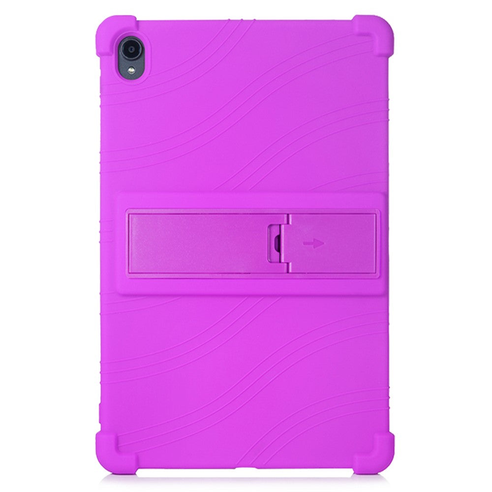 Slide-Out Kickstand Design Multi-Color Silicone Tablet Cover Case for Lenovo Tab P11 / P11 5G 11 inch TB-J606F / J606X - Purple