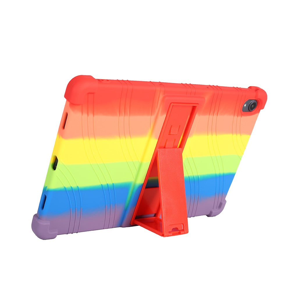 Slide-Out Kickstand Design Multi-Color Silicone Tablet Cover Case for Lenovo Tab P11 / P11 5G 11 inch TB-J606F / J606X - Multi-color
