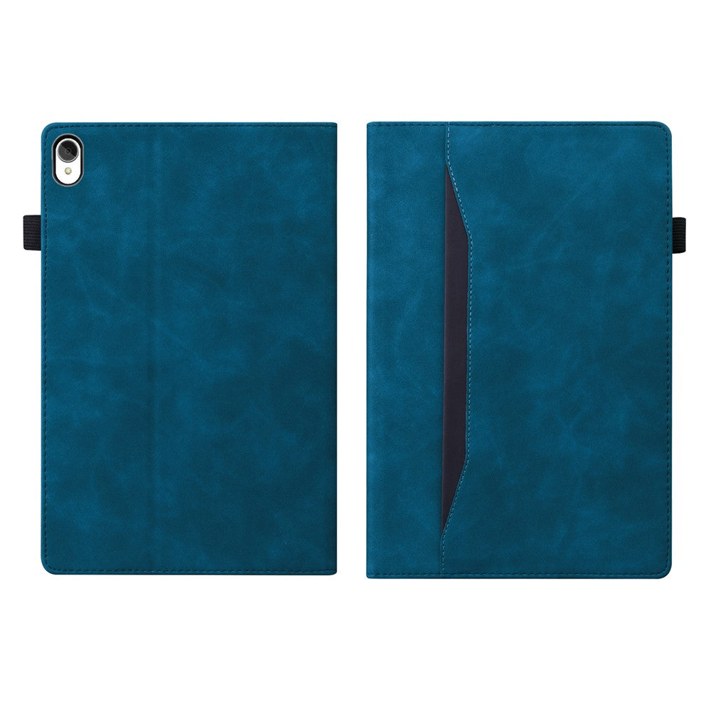 Business Style Front Pocket Design PU Leather Wallet Stand Tablet Cover Case for Lenovo Tab P11 TB-J606F / Tab P11 5G - Blue
