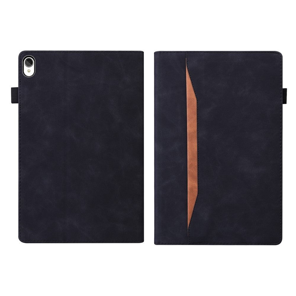 Business Style Front Pocket Design PU Leather Wallet Stand Tablet Cover Case for Lenovo Tab P11 TB-J606F / Tab P11 5G - Black