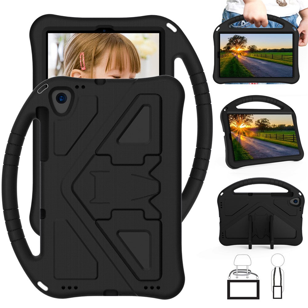 Kickstand Design Shockproof EVA Case with Portable Handle for Lenovo Tab K10 (2021) TB-X6C6F/TB-X6C6L/TB-X6C6X - Black