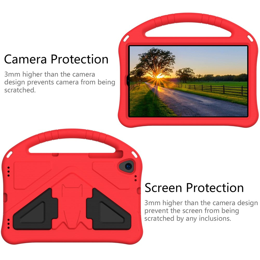 Kickstand Design Shockproof EVA Case with Portable Handle for Lenovo Tab K10 (2021) TB-X6C6F/TB-X6C6L/TB-X6C6X - Red