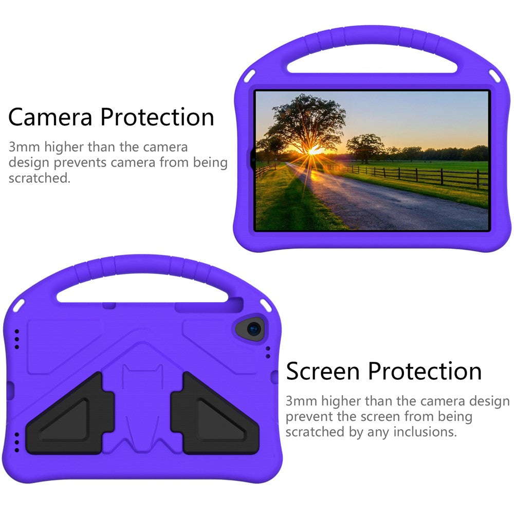 Kickstand Design Shockproof EVA Case with Portable Handle for Lenovo Tab K10 (2021) TB-X6C6F/TB-X6C6L/TB-X6C6X - Purple