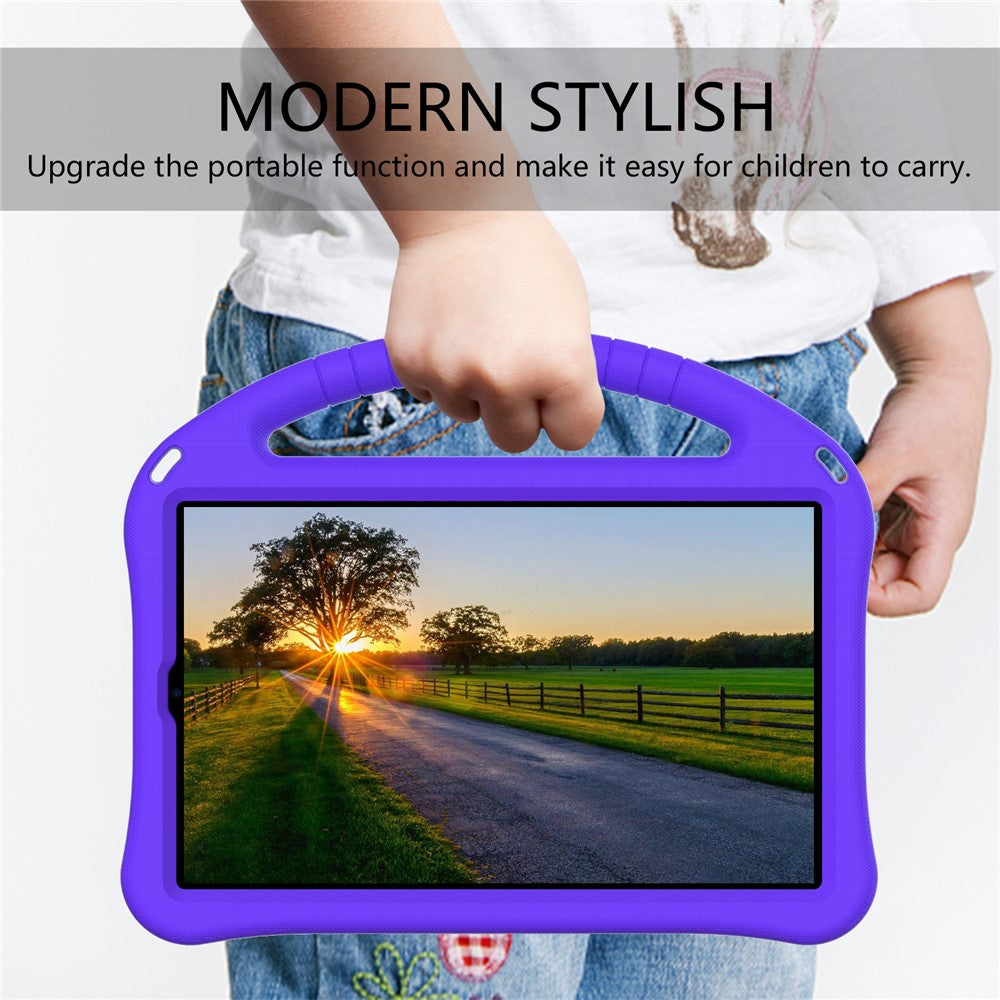 Kickstand Design Shockproof EVA Case with Portable Handle for Lenovo Tab K10 (2021) TB-X6C6F/TB-X6C6L/TB-X6C6X - Purple