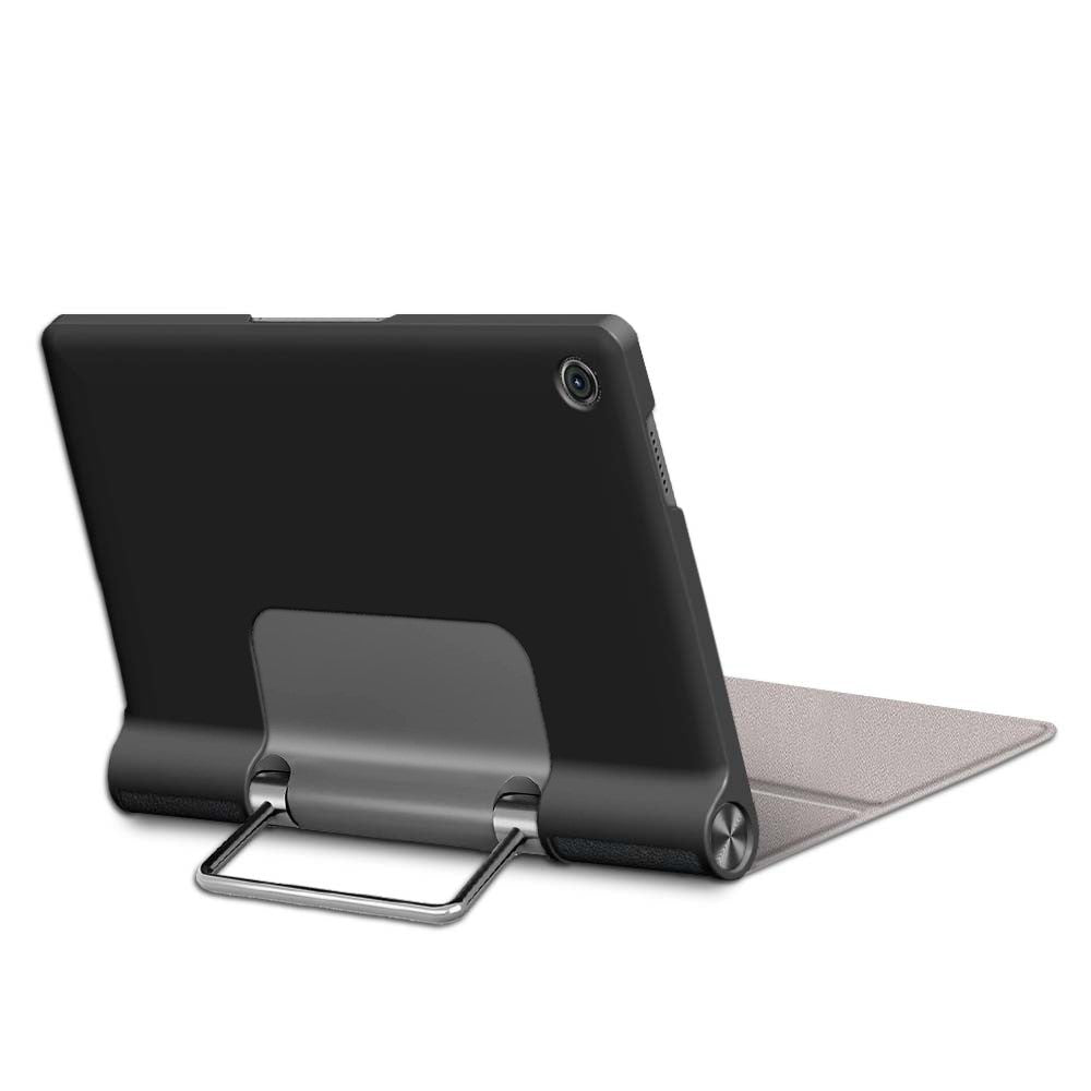 Plain PU Leather Good Shock-Absorption Tablet Cover with Kickstand for Lenovo Yoga Tab 11 - Black