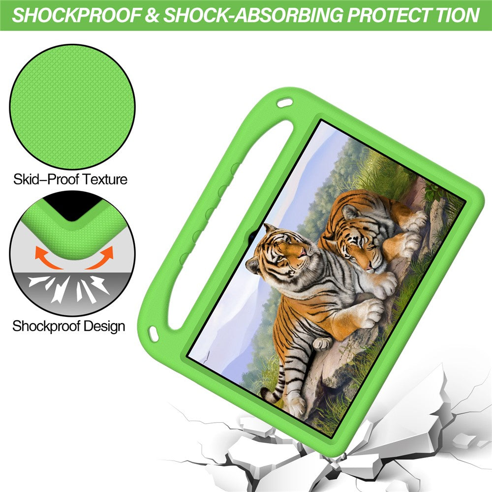 Portable Handle EVA Tablet Protective Case Cover with Kickstand for Lenovo Tab P11 TB-J606F / Tab P11 5G - Green