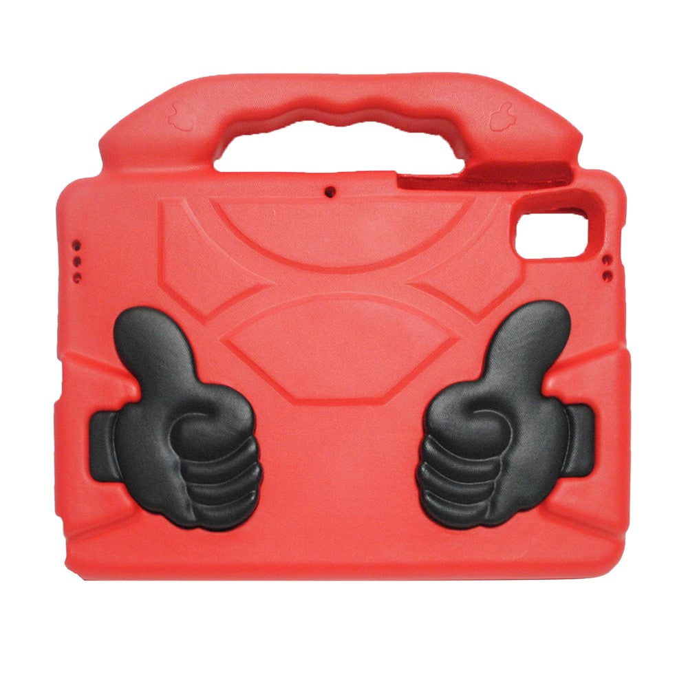 Foldable Thumb Shockproof EVA Full-Body Tablet Kickstand Cover with Portable Hand Holder for Lenovo Tab M10 FHD Plus X606F - Red