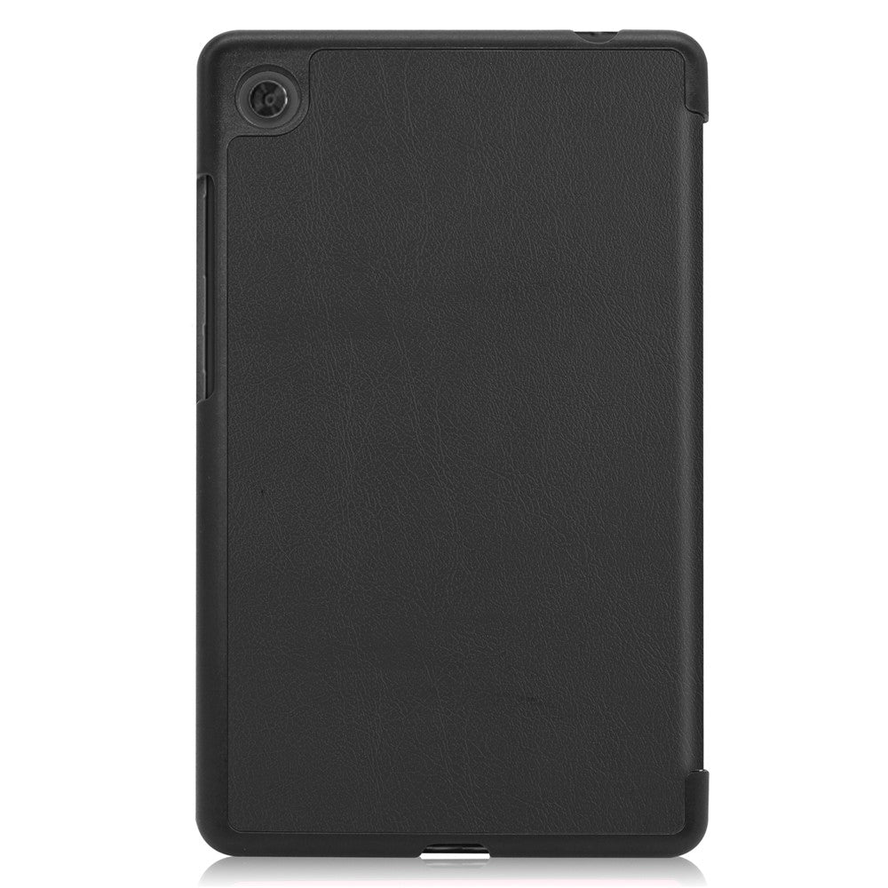 Tri-fold Stand PU Leather Tablet Well-protected Case Cover for Lenovo Tab M7 (2nd Gen) / (3rd Gen) - Black