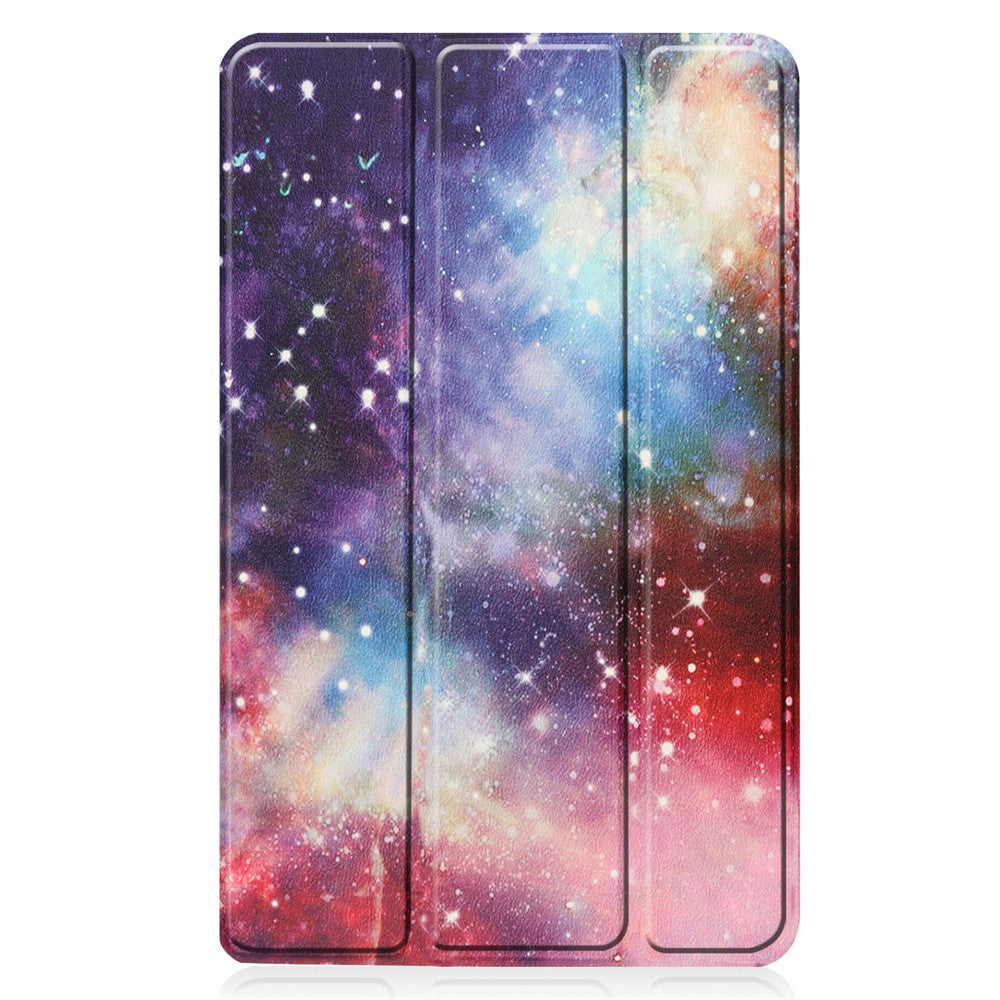 Stylish Light Slim Pattern Printing PU Leather Tri-fold Stand Tablet Cover Shell for Lenovo Tab M7 (2nd Gen) / (3rd Gen) - Nebula