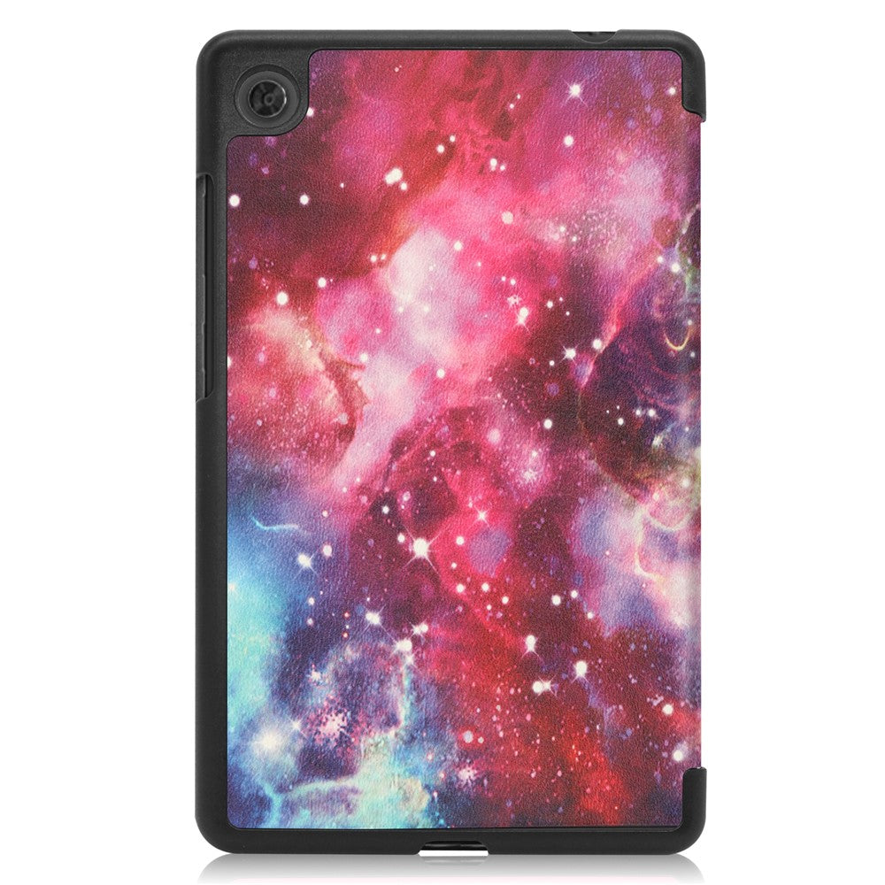 Stylish Light Slim Pattern Printing PU Leather Tri-fold Stand Tablet Cover Shell for Lenovo Tab M7 (2nd Gen) / (3rd Gen) - Nebula