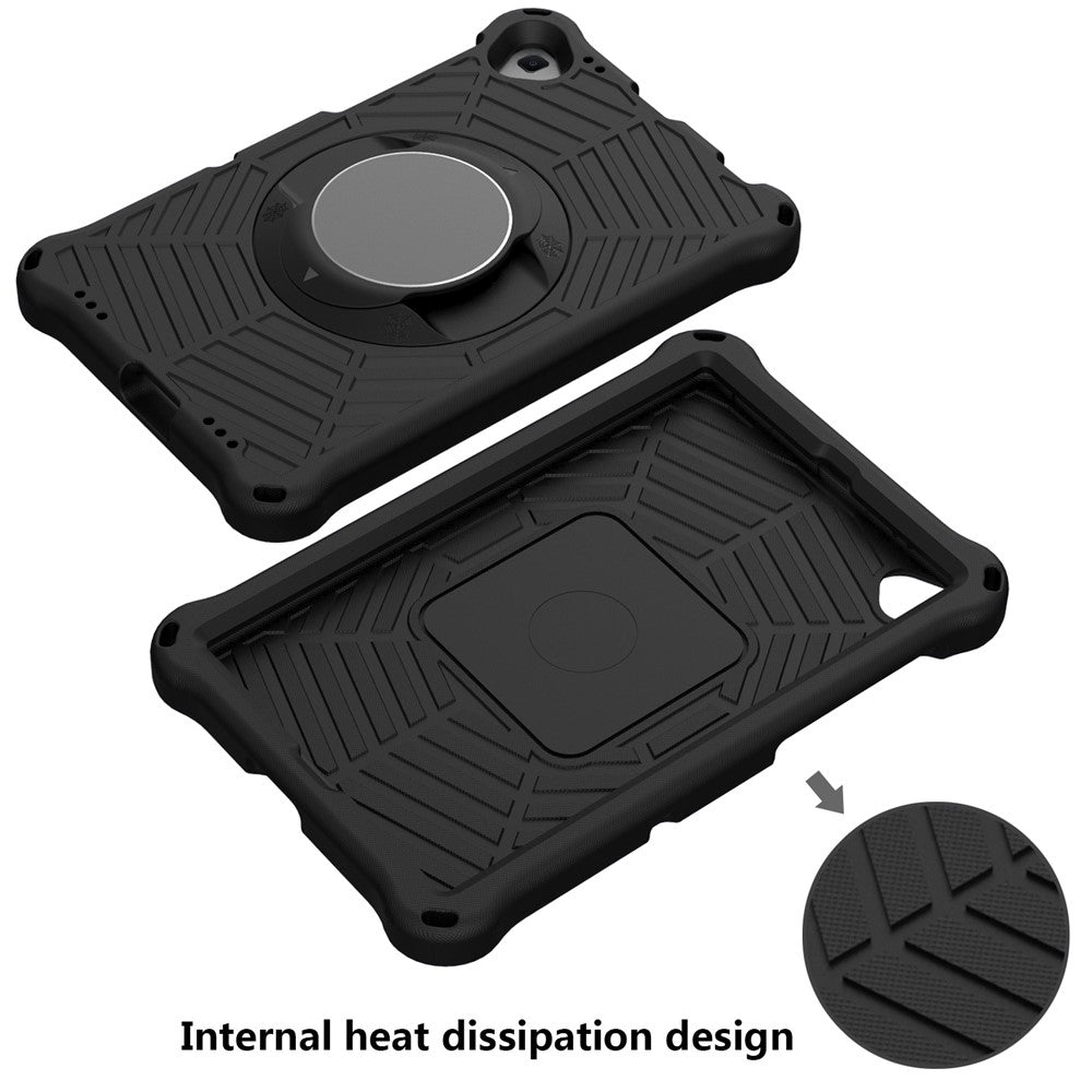 Spider Web Texture Anti-Drop Shockproof Tablet Case Kickstand EVA Cover with Shoulder Strap for Lenovo M10 FHD Plus/2nd Gen TB-X606 10.3-inch - Black