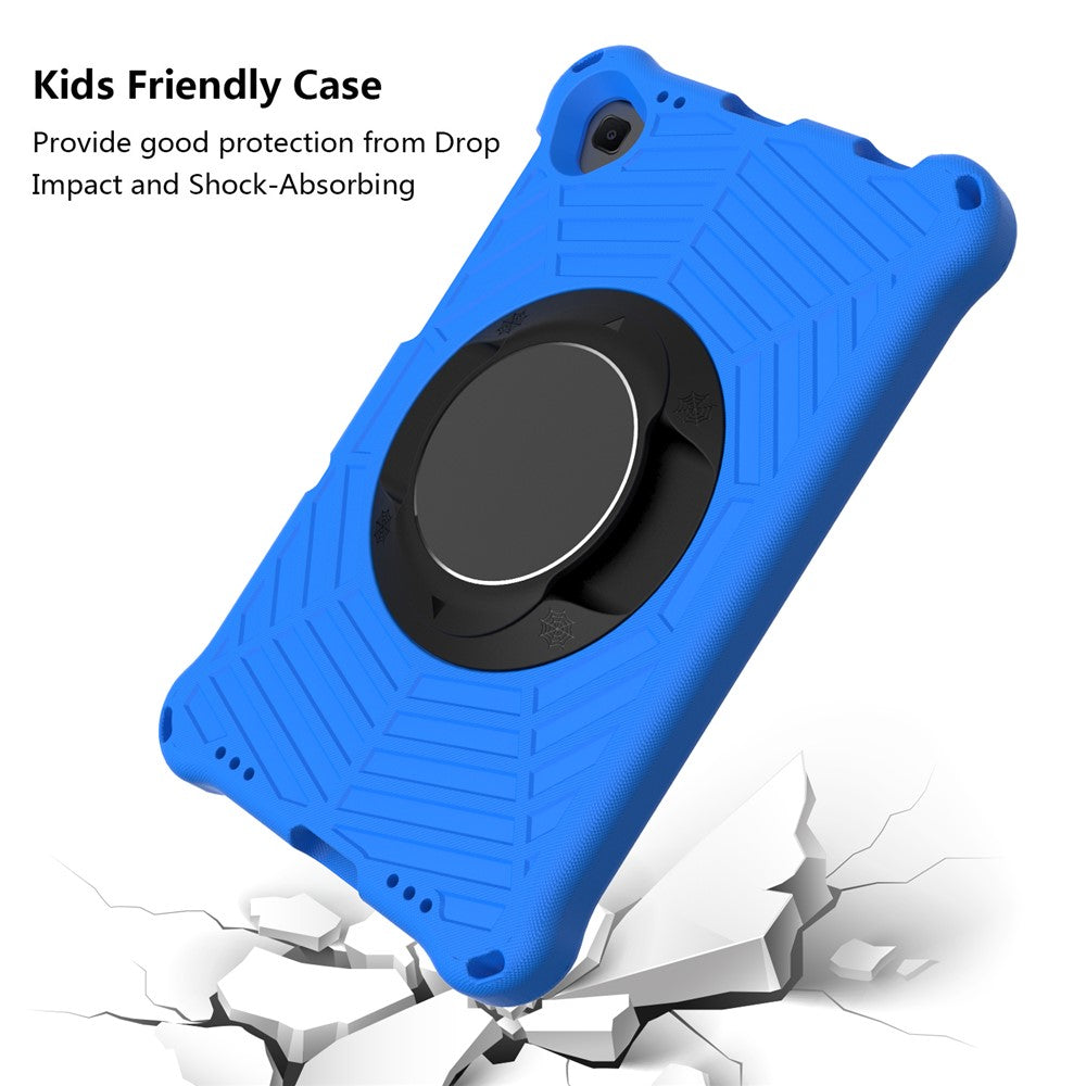 Spider Web Texture Anti-Drop Shockproof Tablet Case Kickstand EVA Cover with Shoulder Strap for Lenovo M10 FHD Plus/2nd Gen TB-X606 10.3-inch - Blue