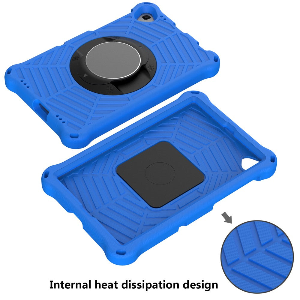 Spider Web Texture Anti-Drop Shockproof Tablet Case Kickstand EVA Cover with Shoulder Strap for Lenovo M10 FHD Plus/2nd Gen TB-X606 10.3-inch - Blue