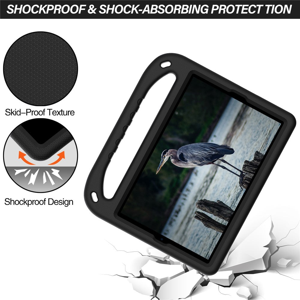 Hand-Hold Grip EVA Tablet Case with Foldable Dual Angle Kickstand for Lenovo Tab M10 HD Gen 2/Tab M10 Plus TB-X606 - Black