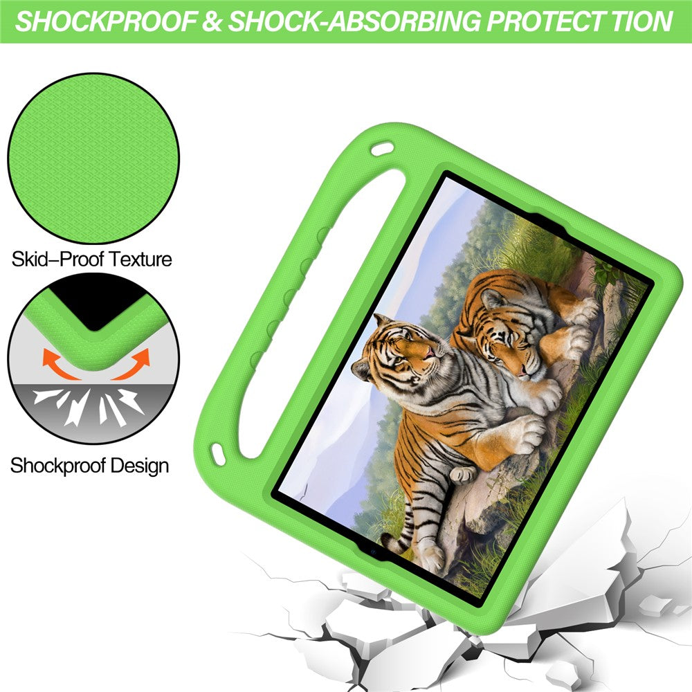 Hand-Hold Grip EVA Tablet Case with Foldable Dual Angle Kickstand for Lenovo Tab M10 HD Gen 2/Tab M10 Plus TB-X606 - Green