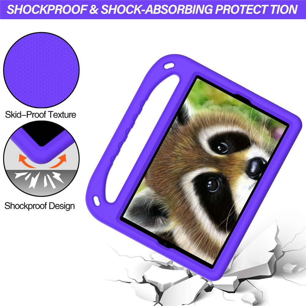 Hand-Hold Grip EVA Tablet Case with Foldable Dual Angle Kickstand for Lenovo Tab M10 HD Gen 2/Tab M10 Plus TB-X606 - Purple