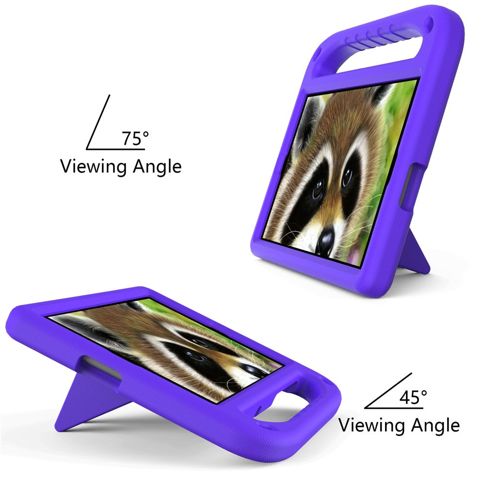 Hand-Hold Grip EVA Tablet Case with Foldable Dual Angle Kickstand for Lenovo Tab M10 HD Gen 2/Tab M10 Plus TB-X606 - Purple