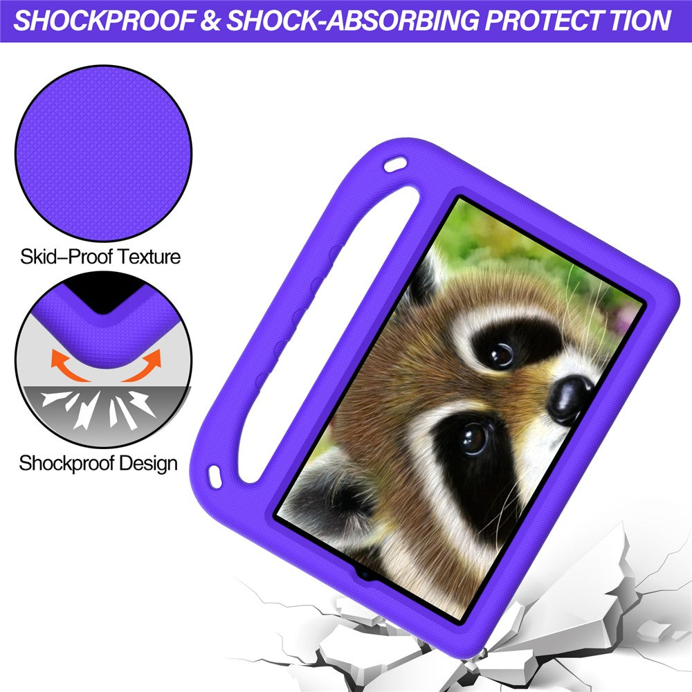 Handle Kickstand Light-Weight EVA Shockproof Protective Case Cover for Lenovo Tab M8 (1st Gen) TB-8505 / Tab M8 (2nd Gen) TB-8705 / Tab M8 (3rd Gen) TB-8506 - Purple