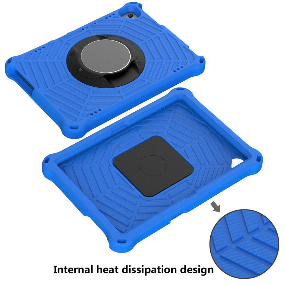 Spider Web Texture Tablet Case Kickstand EVA Cover with Shoulder Strap for Lenovo M10 FHD REL TB-X605FC/TB-X605LC 10.1-inch - Blue