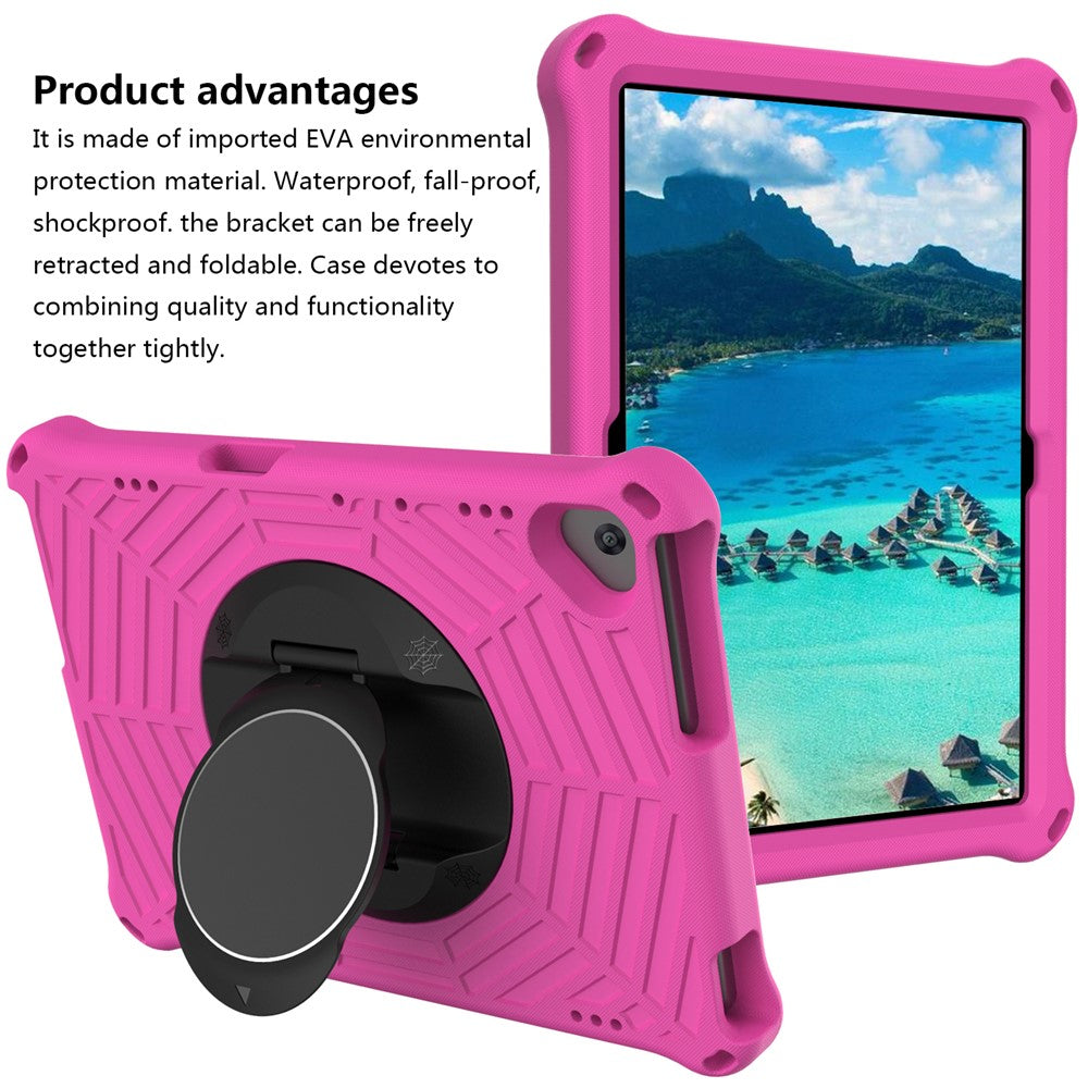 Spider Web Texture Scratch-resistant EVA Smart Tablet Case Cover with Kickstand and Shoulder Strap for Lenovo Tab M10 TB-X505F/TB-X605F 10.1-inch - Rose