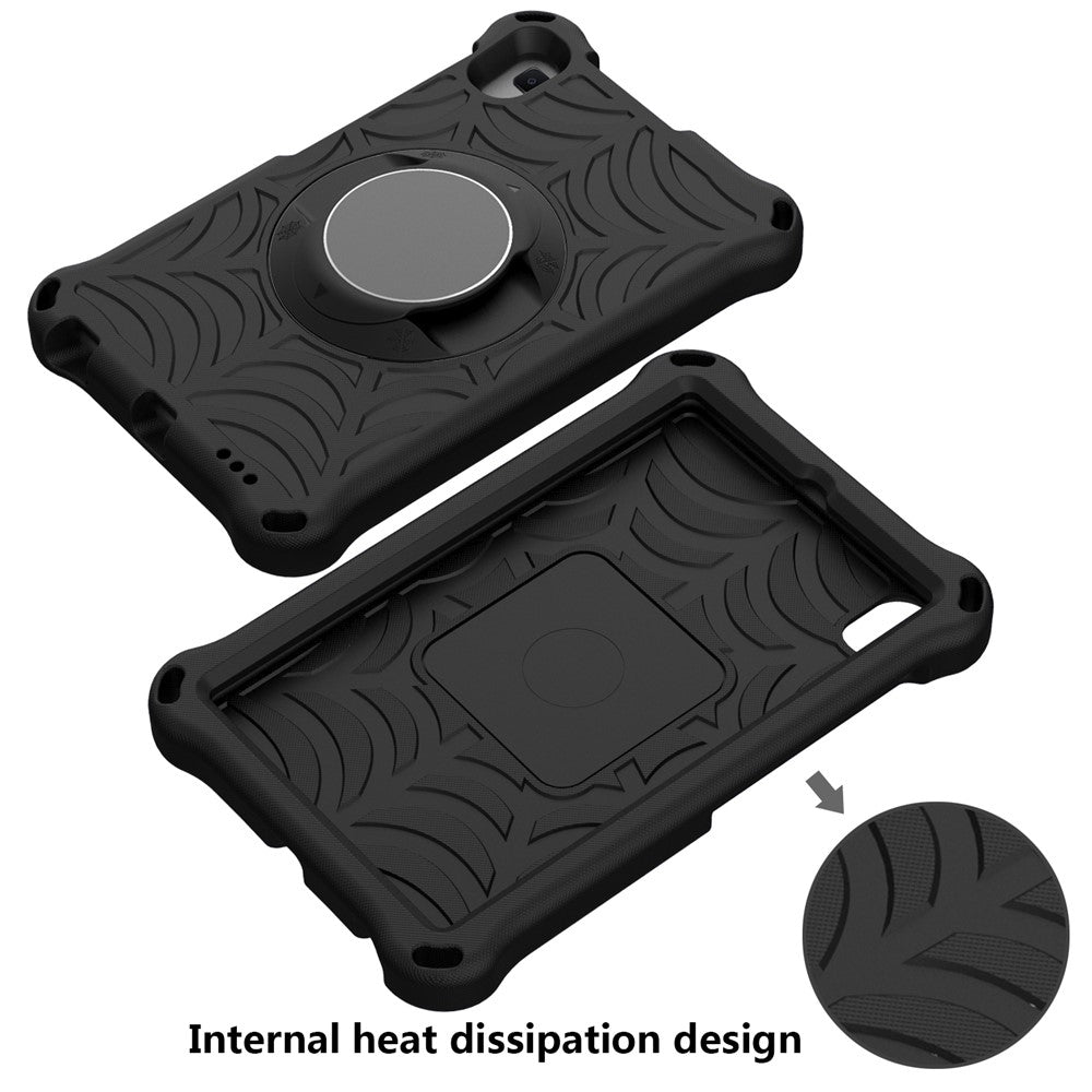 Stylish Spider Web Texture EVA Tablet Case Kickstand Cover Shell with Shoulder Strap for Lenovo Tab M8 (1st Gen) TB-8505/M8 (2nd Gen) TB-8705/M8 (3rd Gen) TB-8506 - Black
