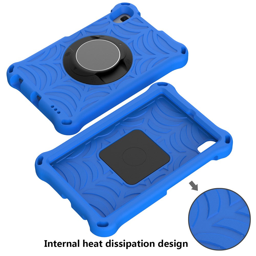 Stylish Spider Web Texture EVA Tablet Case Kickstand Cover Shell with Shoulder Strap for Lenovo Tab M8 (1st Gen) TB-8505/M8 (2nd Gen) TB-8705/M8 (3rd Gen) TB-8506 - Blue