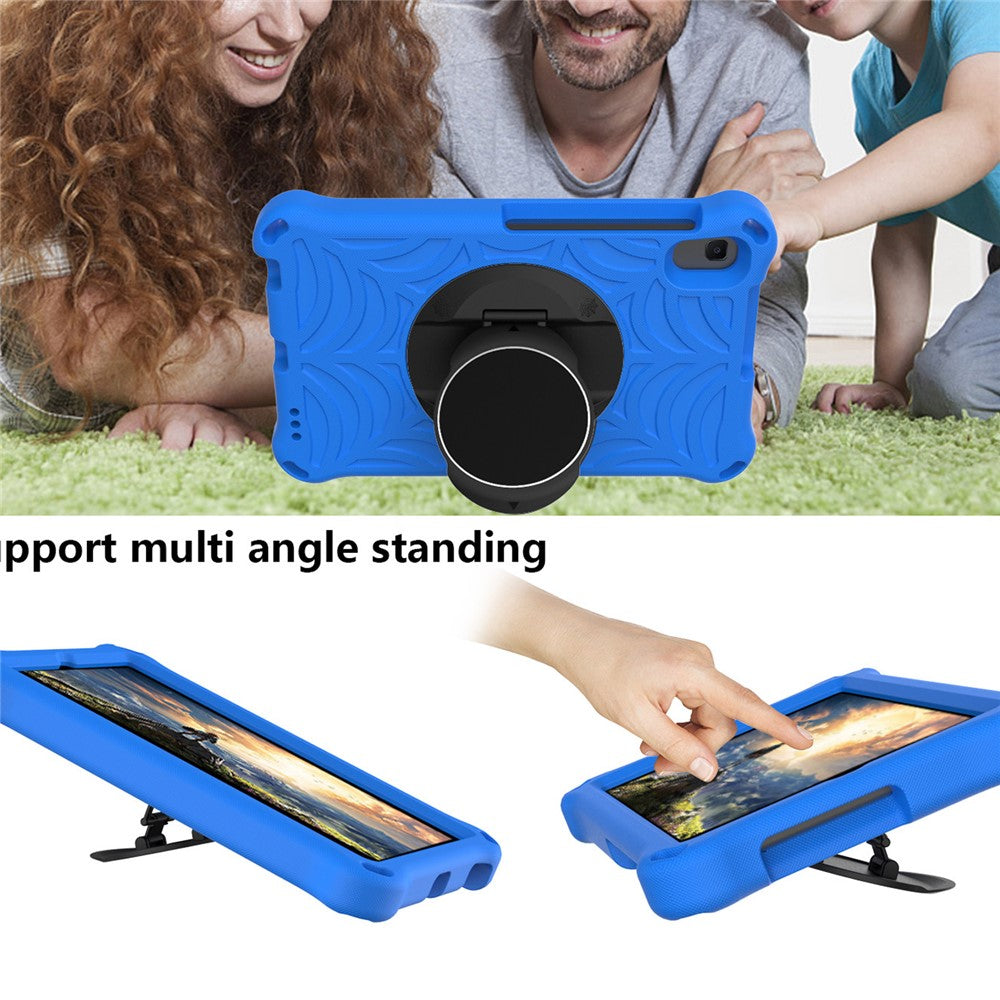 Stylish Spider Web Texture EVA Tablet Case Kickstand Cover Shell with Shoulder Strap for Lenovo Tab M8 (1st Gen) TB-8505/M8 (2nd Gen) TB-8705/M8 (3rd Gen) TB-8506 - Blue