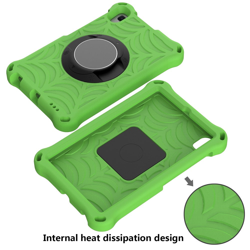 Stylish Spider Web Texture EVA Tablet Case Kickstand Cover Shell with Shoulder Strap for Lenovo Tab M8 (1st Gen) TB-8505/M8 (2nd Gen) TB-8705/M8 (3rd Gen) TB-8506 - Green