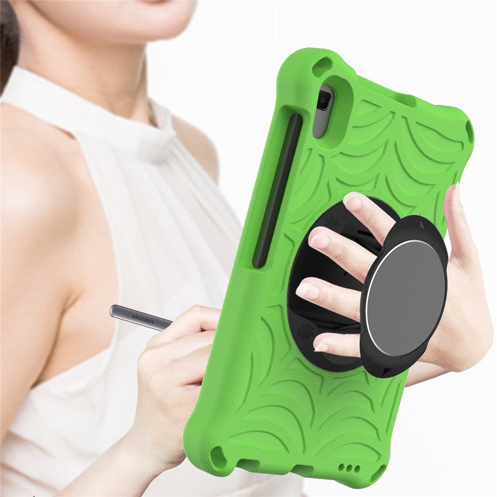 Stylish Spider Web Texture EVA Tablet Case Kickstand Cover Shell with Shoulder Strap for Lenovo Tab M8 (1st Gen) TB-8505/M8 (2nd Gen) TB-8705/M8 (3rd Gen) TB-8506 - Green